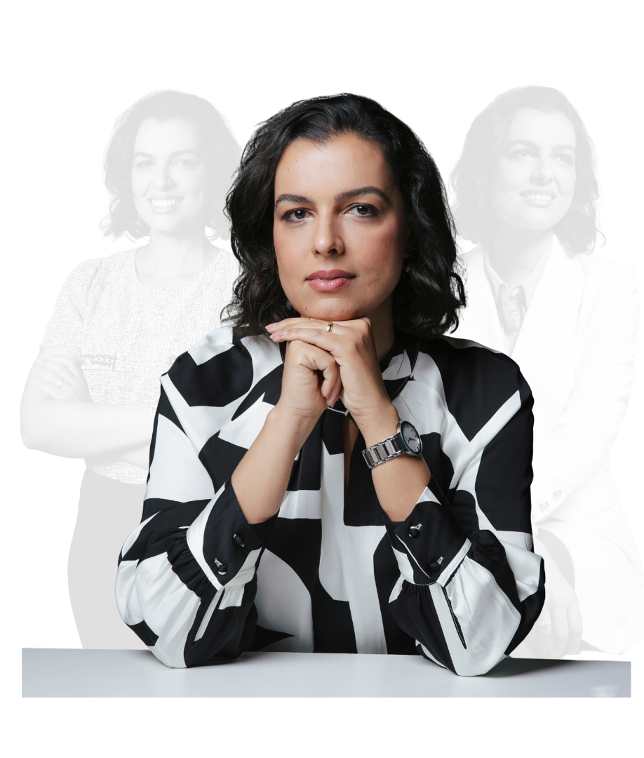 Dra. Manuela Chianca em diferentes momentos da carreira, simbolizando sua trajetória profissional na área de saúde