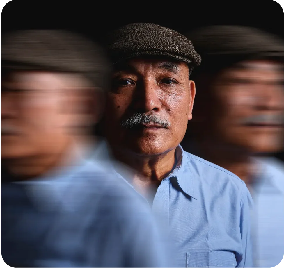 Ícones representando neurologia, medicamentos, cuidados com idosos, bem-estar emocional e diagnóstico de Parkinson.